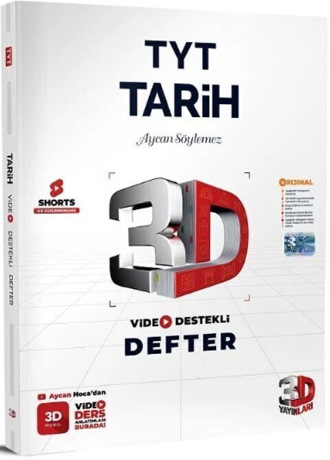 3D Yayınları TYT Tarih Video Destekli Defter (VDD)