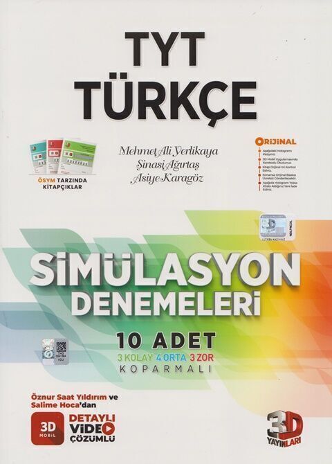 3D Yayınları TYT Türkçe Deneme Simülasyon