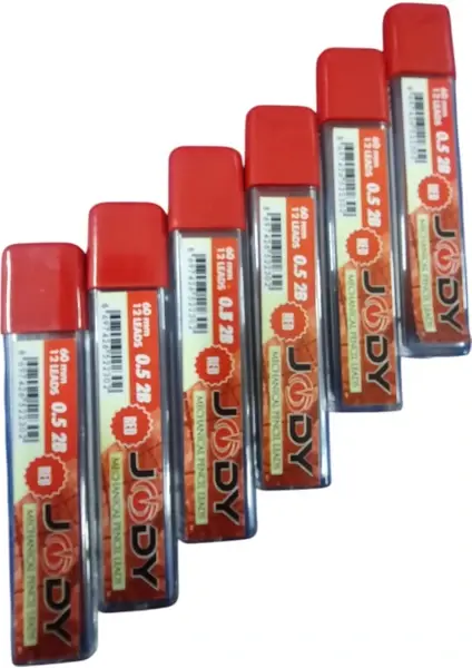Jody 0.5 Kırmızı Kalem Ucu 2b 60MM 6 Lı Set