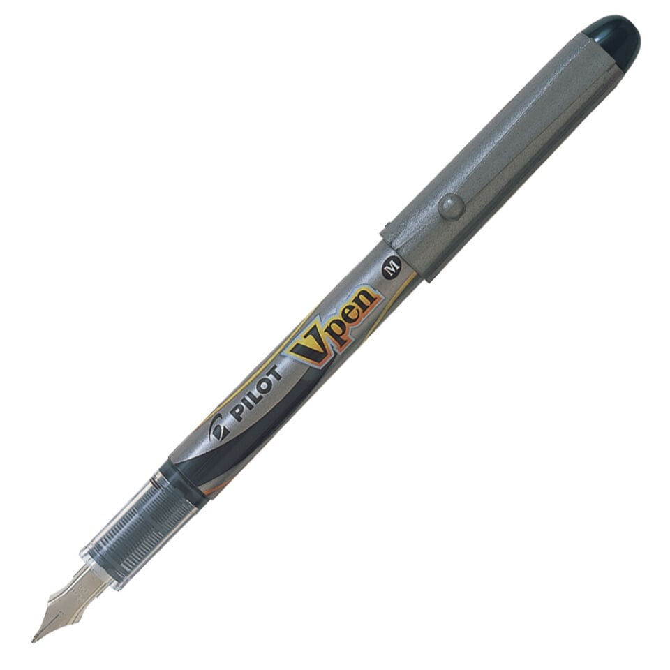 PILOT V-PEN SİLVER DOLMAKALEM SİYAH 12 Lİ Kutu