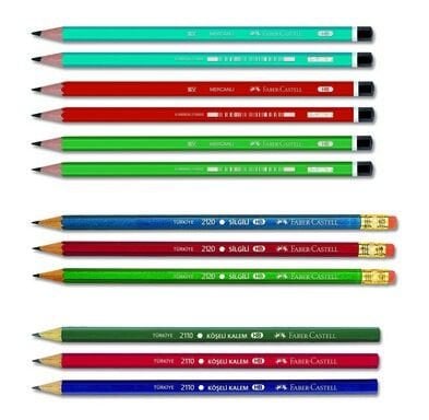 Faber-Castell Köşeli Mercanlı Kurşun kalem 12 adet