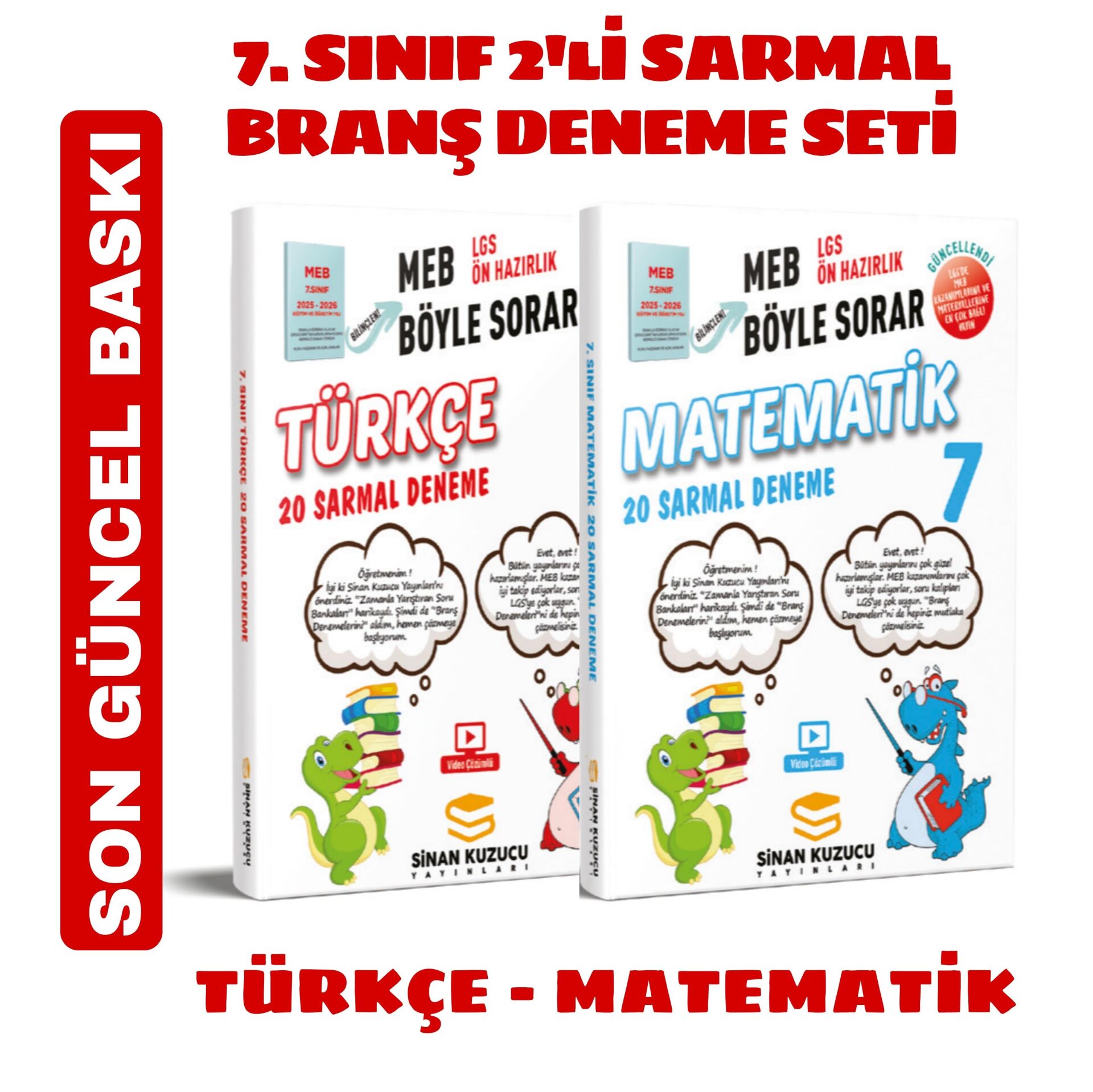7. SINIF 2'Lİ TÜRKÇE - MATEMATİK SARMAL BRANŞ DENEME SETİ Sinan Kuzucu