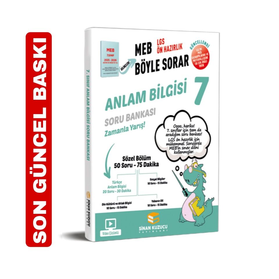 7. SINIF | ANLAM BİLGİSİ SORU BANKASI MEB BÖYLE SORAR SİNAN KUZUCU