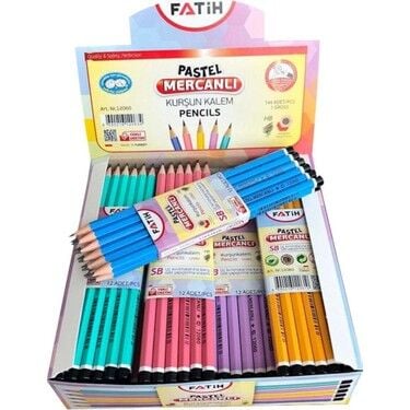 Fatih Kurşun Kalem Köşeli Mercanlı Pastel Renk 144 adet