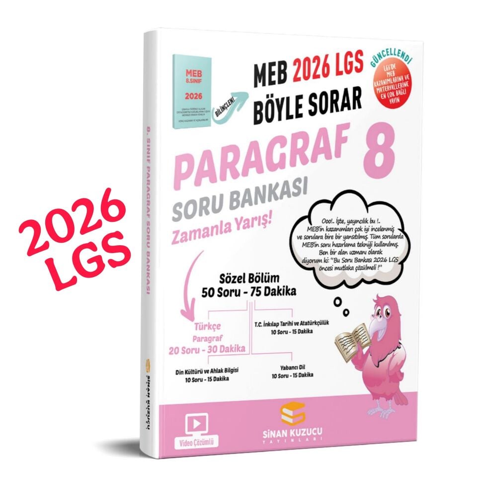 8. Sınıf 2026 Lgs Meb Böyle Sorar PARAGRAF Soru Bankası Video Çözümlü