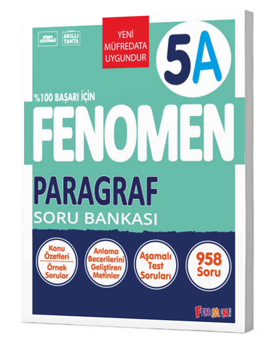Fenomen Yayınları 5. Sınıf Paragraf Soru Bankası (A)