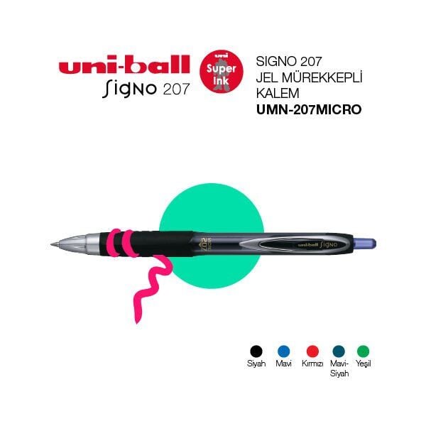 Uniball Signo 207 Mekanik Jel Kalem 0.5 Siyah ADET