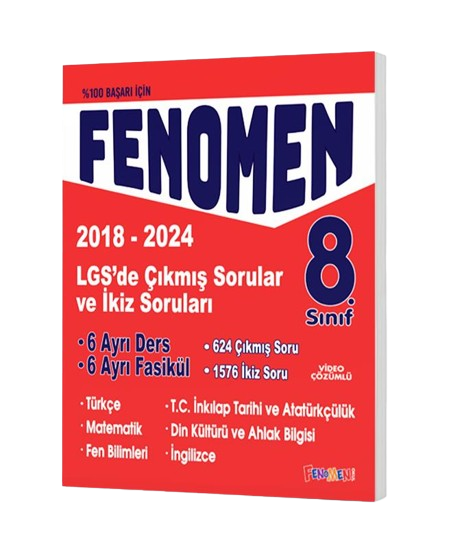 Fenomen Yayınları 8. Sınıf Lgs Çıkmış Sorular Ve İkiz Soruları Seti (6 Kitap) (2018. Sınıf-2024)