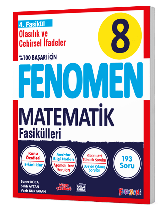 Fenomen Yayınları 8. Sınıf Matematik 4.Fasikül (Olasılık,Cebirsel İfadeler Ve Özdeşlikler)