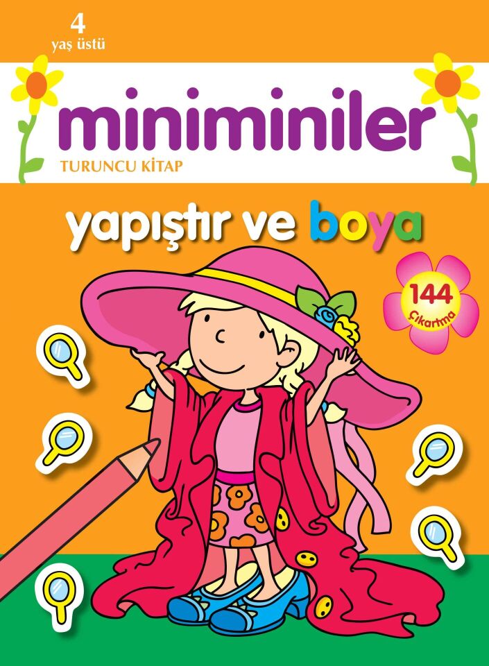 Miniminiler Yapıştır ve Boya Turuncu Kitap